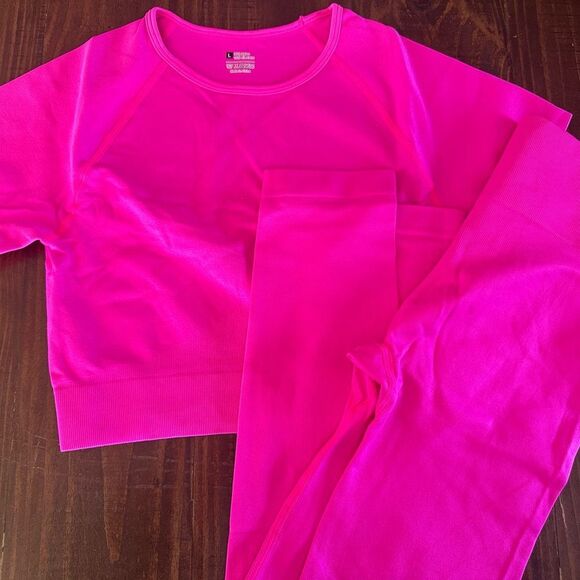 Amazon Pants - Hot Pink Large Activewear Set Seamless leggings